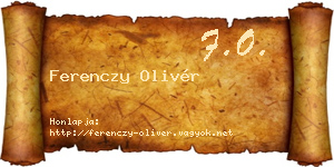 Ferenczy Olivér névjegykártya